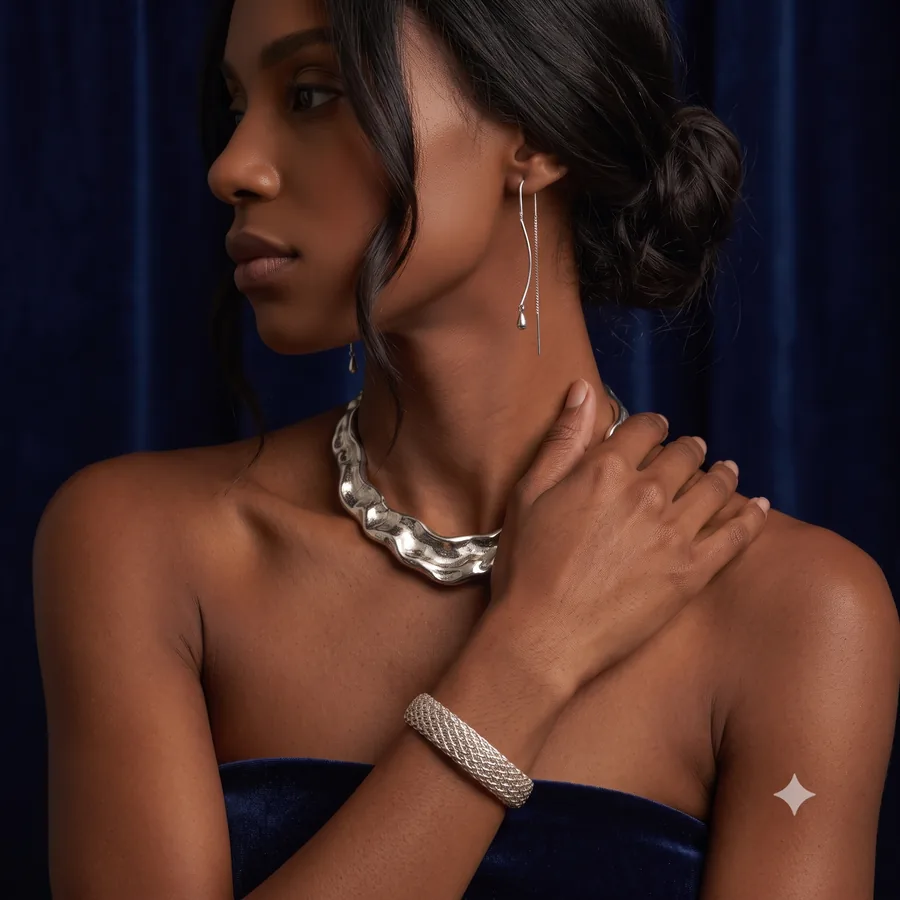 Cleora member wearing a curated jewellery edit